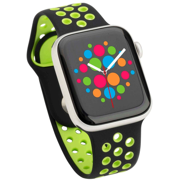 Modbands Black green Silicone Sport Apple Watch band