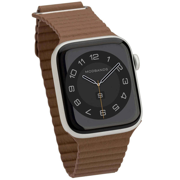 Modbands Brown Leather Loop Apple Watch band