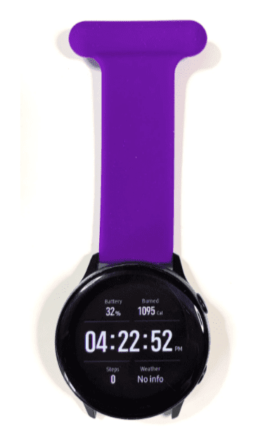 inurseya Nurses Pin Fob for 20mm Quick Release Smartwatches Purple Accessory Female Fob Male Samsung Silicone