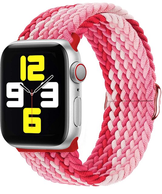 Mod Bands Braided Loop Apple Watch Band Strawberry Red Active Comfort Everyday Female Male Office