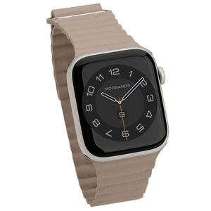 Mod Bands Leather Loop Apple Watch Band Beige After hours Comfort Everyday Female Formal Leather Looks Male Office