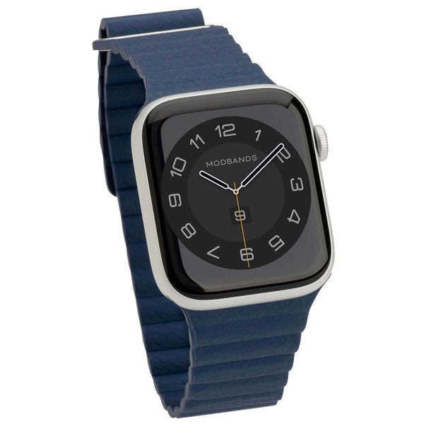 Mod Bands Leather Loop Apple Watch Band Blue After hours Comfort Everyday Female Formal Leather Looks Male Office