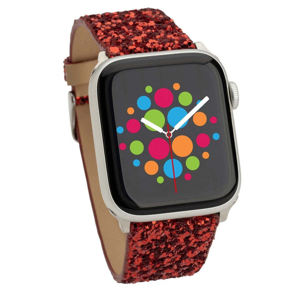Mod Bands Sparkle Apple Watch Band Red After hours Casual Designer Female Leather Looks Office