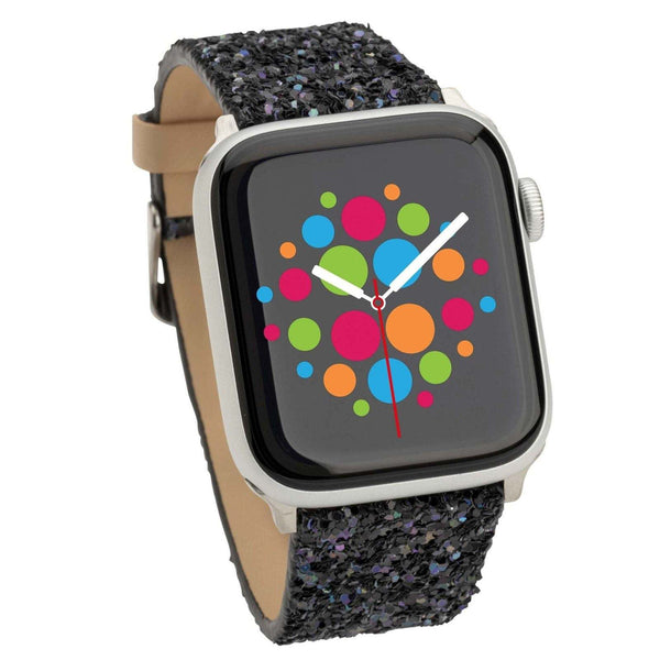 Mod Bands Sparkle Apple Watch Band Black After hours Casual Designer Female Leather Looks Office