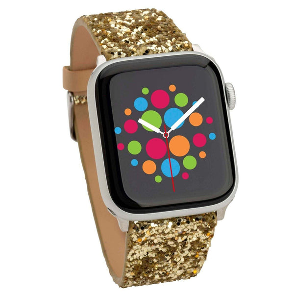 Mod Bands Sparkle Apple Watch Band Gold After hours Casual Designer Female Leather Looks Office