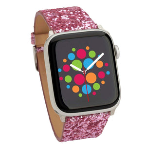 Mod Bands Sparkle Apple Watch Band Pink After hours Casual Designer Female Leather Looks Office