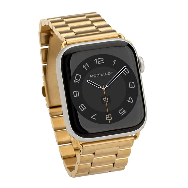 Mod Bands Marseille Apple Watch Band Gold After hours Bracelet Everyday Female Formal Looks Male Office Steel