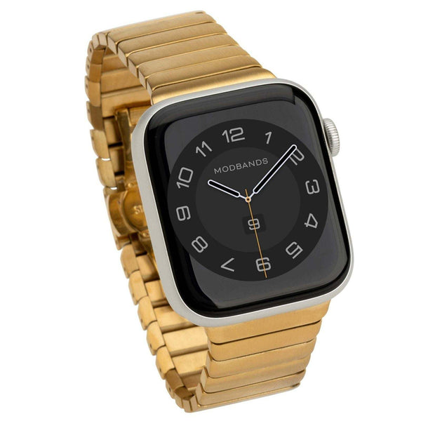 Mod Bands Montpellier Apple Watch Band Gold After hours Formal Looks Male Office Overstocks Steel