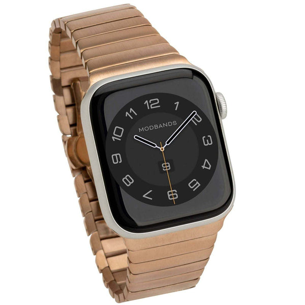 Mod Bands Montpellier Apple Watch Band Rose gold After hours Formal Looks Male Office Overstocks Steel