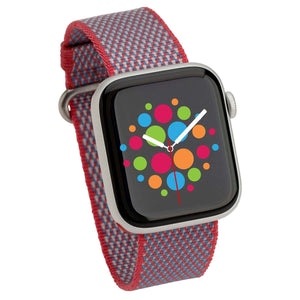 Mod Bands Woven Nylon Apple Watch Band Berry lattice Casual Comfort Everyday Fabric Female Looks Male Nylon Office