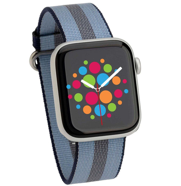Mod Bands Woven Nylon Apple Watch Band Blue stripe Casual Comfort Everyday Fabric Female Looks Male Nylon Office